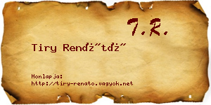 Tiry Renátó névjegykártya